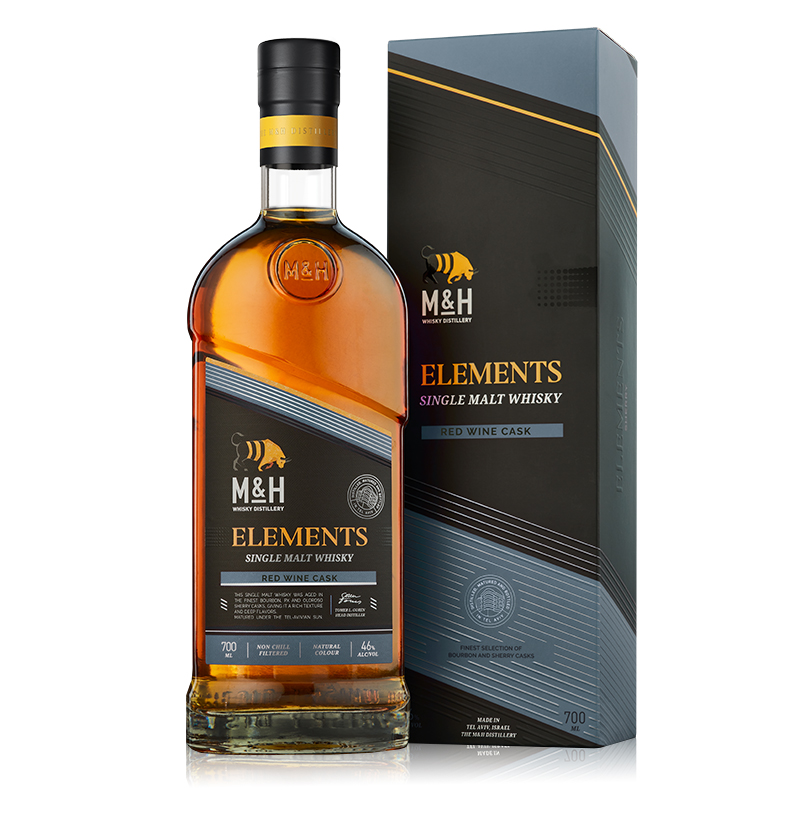 M&H Elements Red Wine Cask Single Malt 46% 70CL